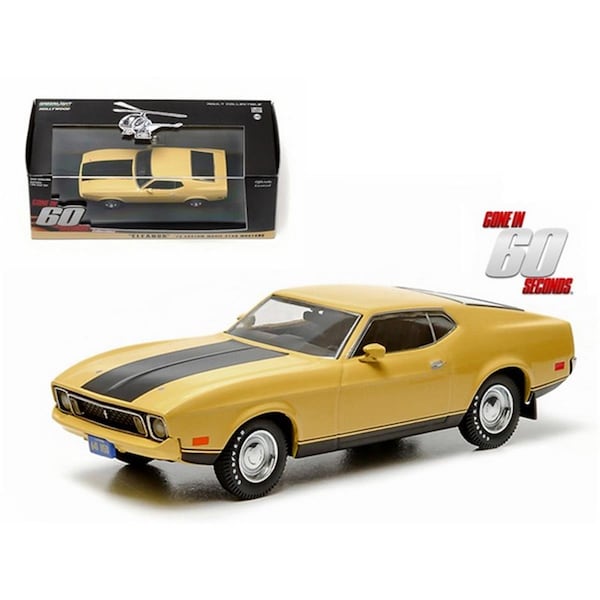 Greenlight 1973 Ford Mustang Mach 1 Yellow Eleanor Gone in Sixty Seconds Movie 1974 1-43 Diecast Model Car GR95009 - main